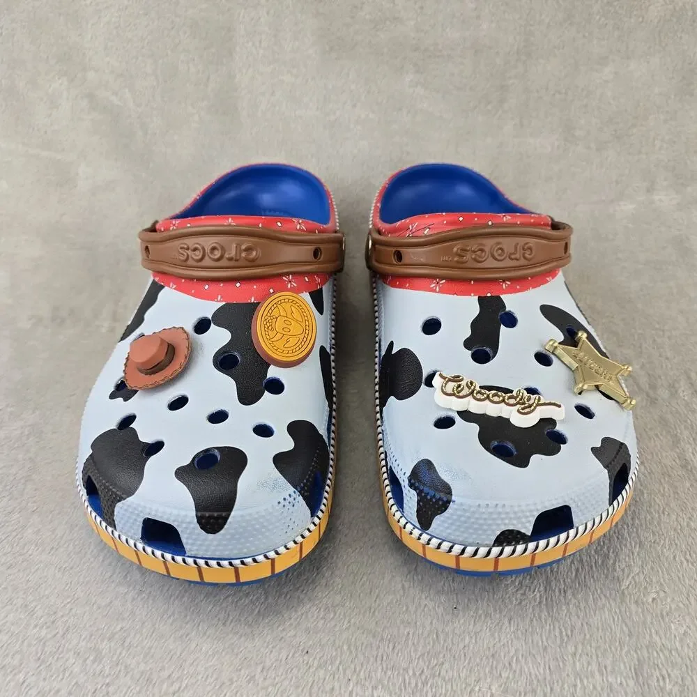 Crocs Toy Story Woody Shoe Mens Size 11 Clogs Disney Pixar Cow Print Womens 12.5